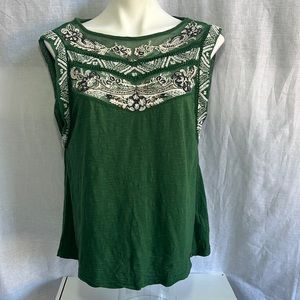 Tintoretto Embroidered Top Green Size M